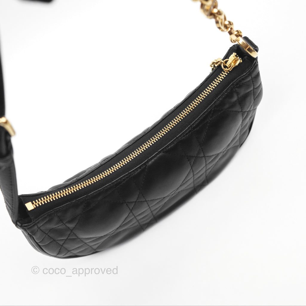 Christian Dior CD Lounge Bag Black Supple Macrocannage Lambskin