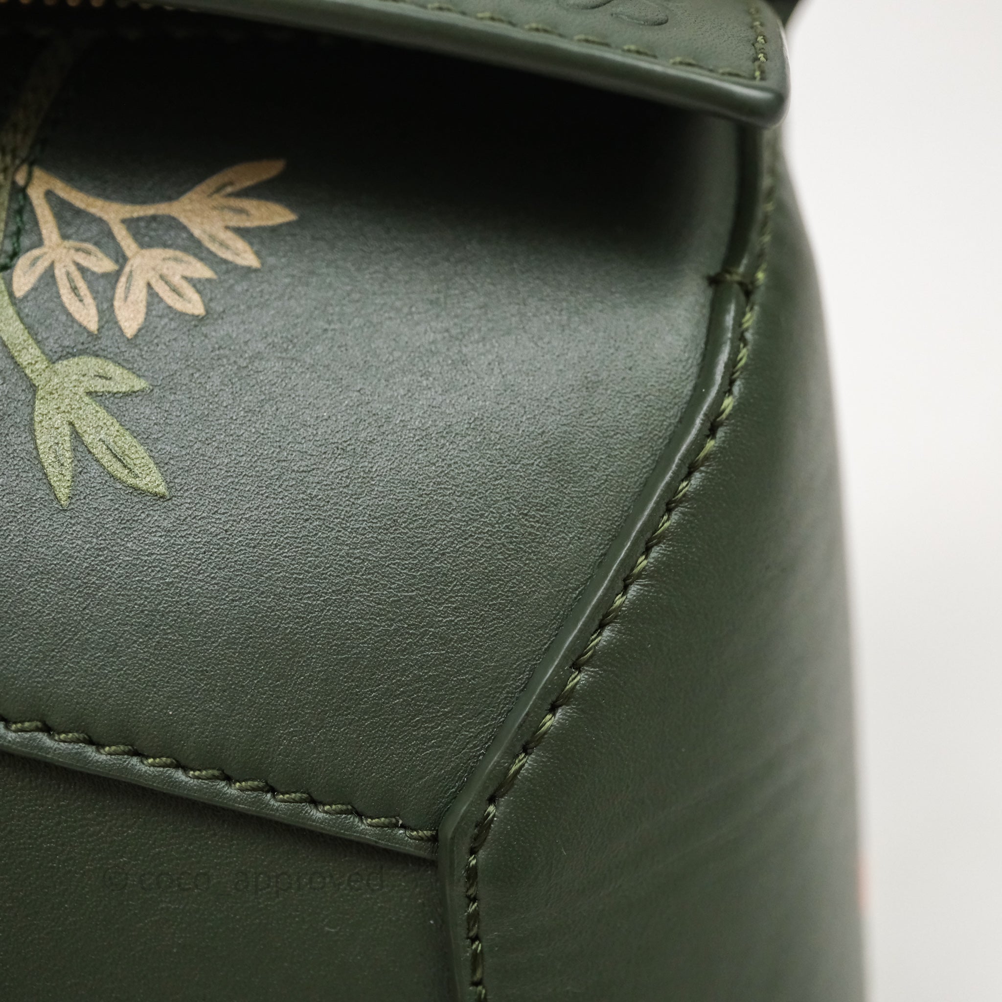 Loewe X SUNA FUJITA Mini Pandas Puzzle Bag Dark Green Calfskin