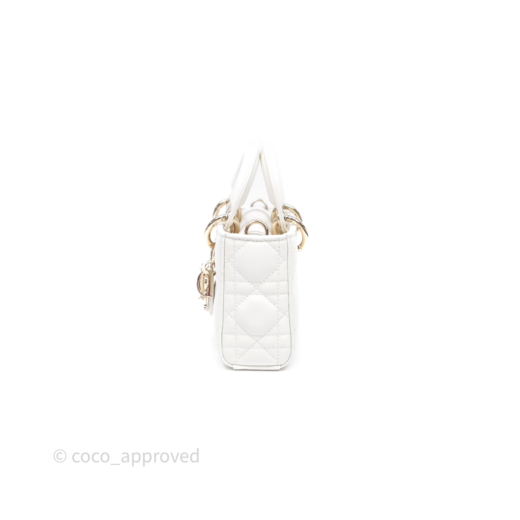 Christian Dior Mini Lady D-Joy White Light Gold Hardware – Coco