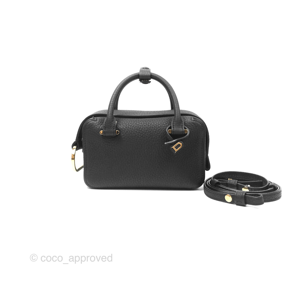 Delvaux Cool Box Nano Taurillon Soft Grained Calfskin Black Gold Hardware