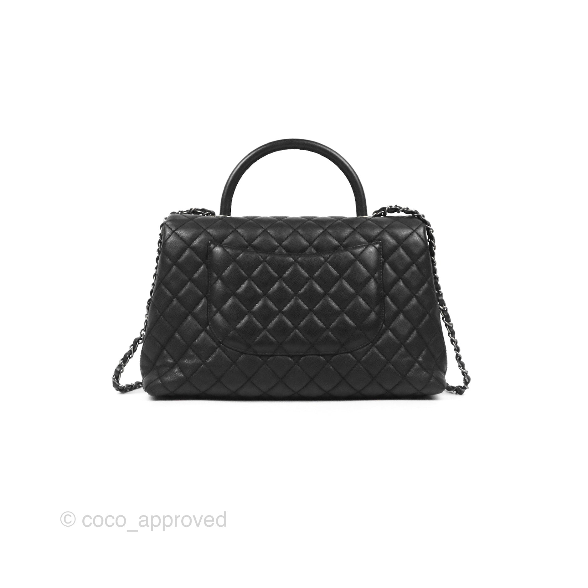 Chanel Coco Handle Large Caviar 2way Navy Blue Ruthenium - Tabita