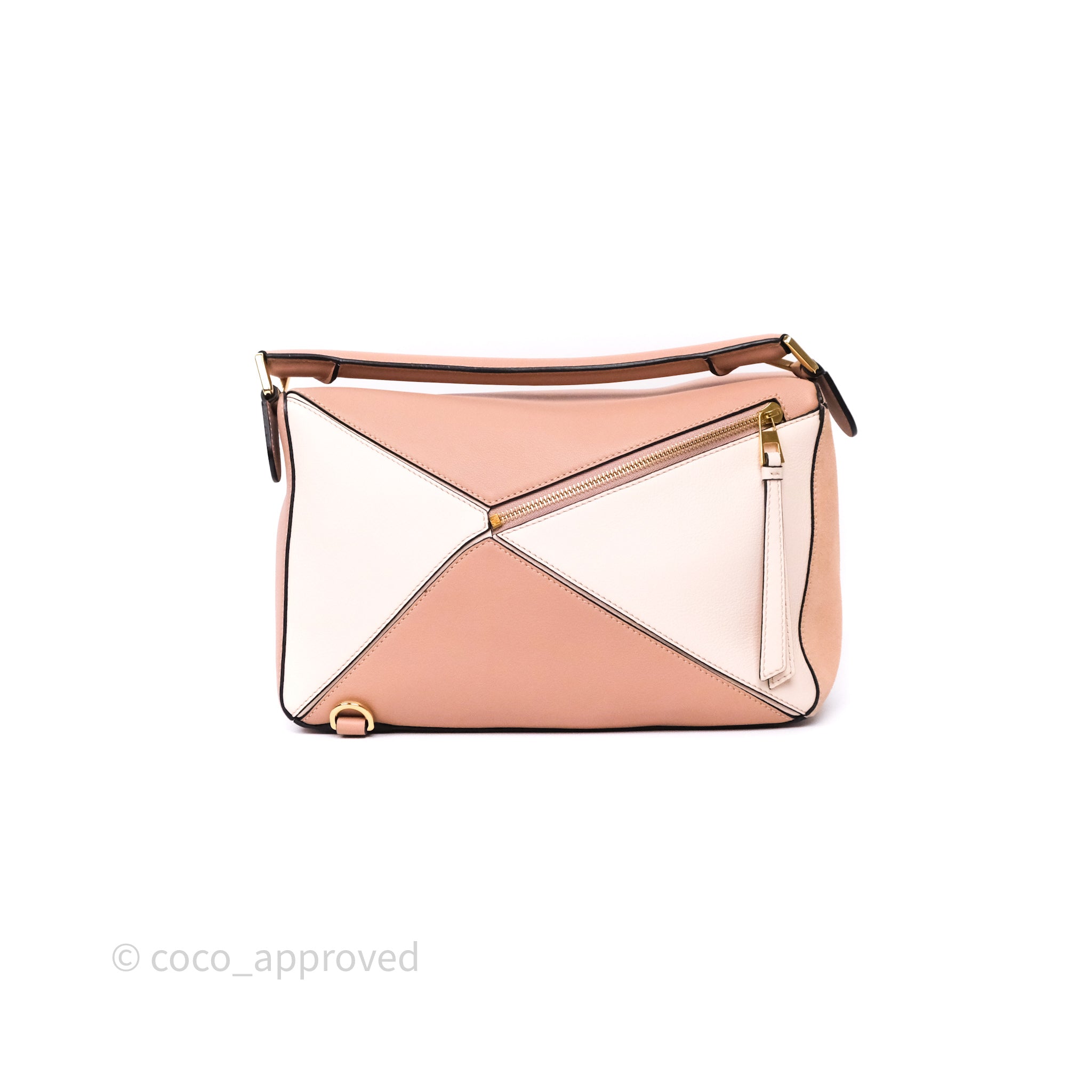 Loewe Medium Puzzle Bag Blush Pink Suede Calfskin – Coco Approved
