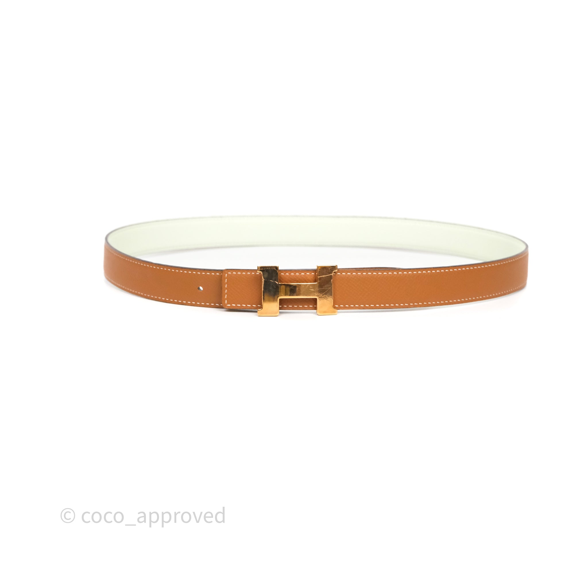 Hermès H Belt Buckle & Reversible Strap Gold/ Vert Fizz Gold Hermès H Belt Buckle & Reversible Strap Gold/ Vert Fizz Gold