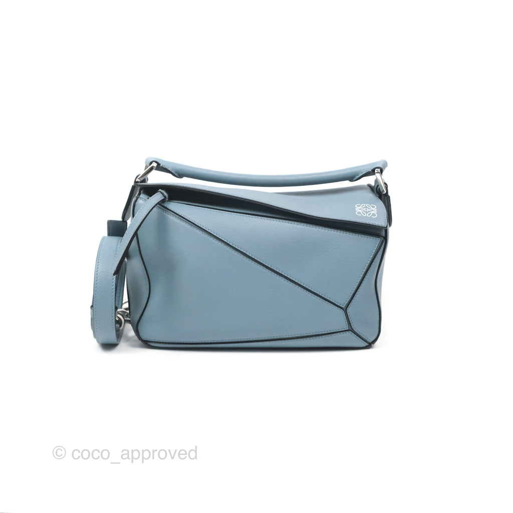 Loewe Small Puzzle Bag Stone Blue Calfskin