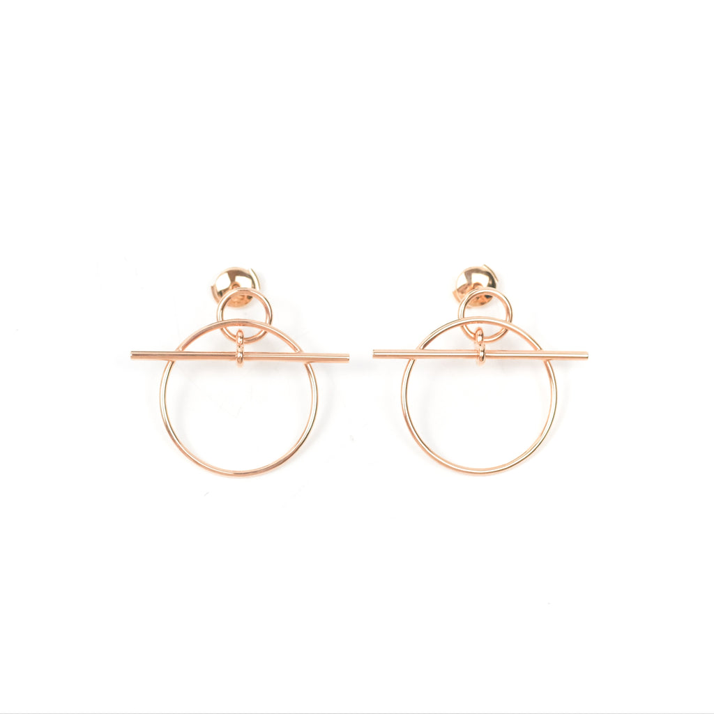 Hermès Loop Earrings Small Model Rose Gold 