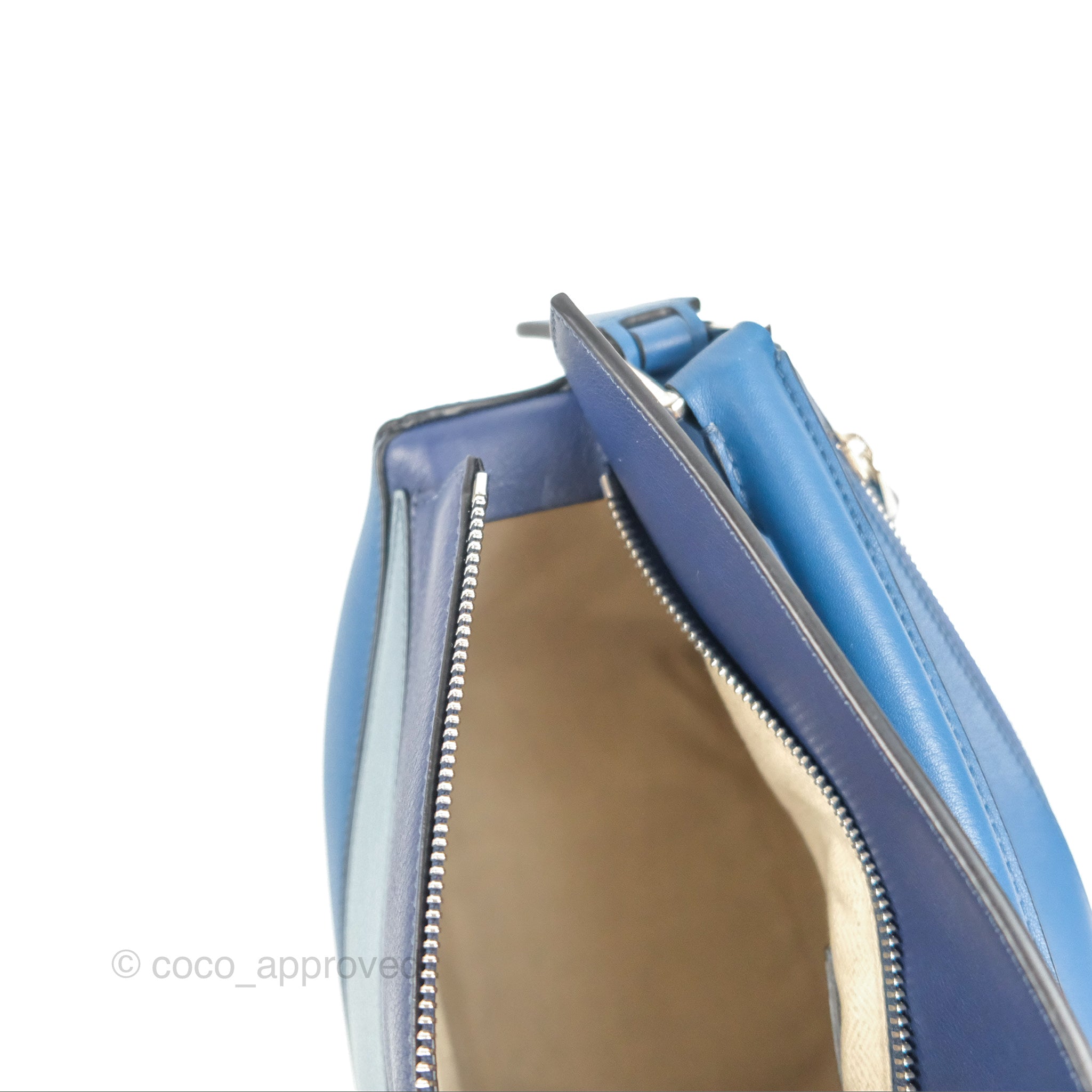 Loewe Puzzle Medium Calfskin Leather Shoulder Bag Aqua Light Blue