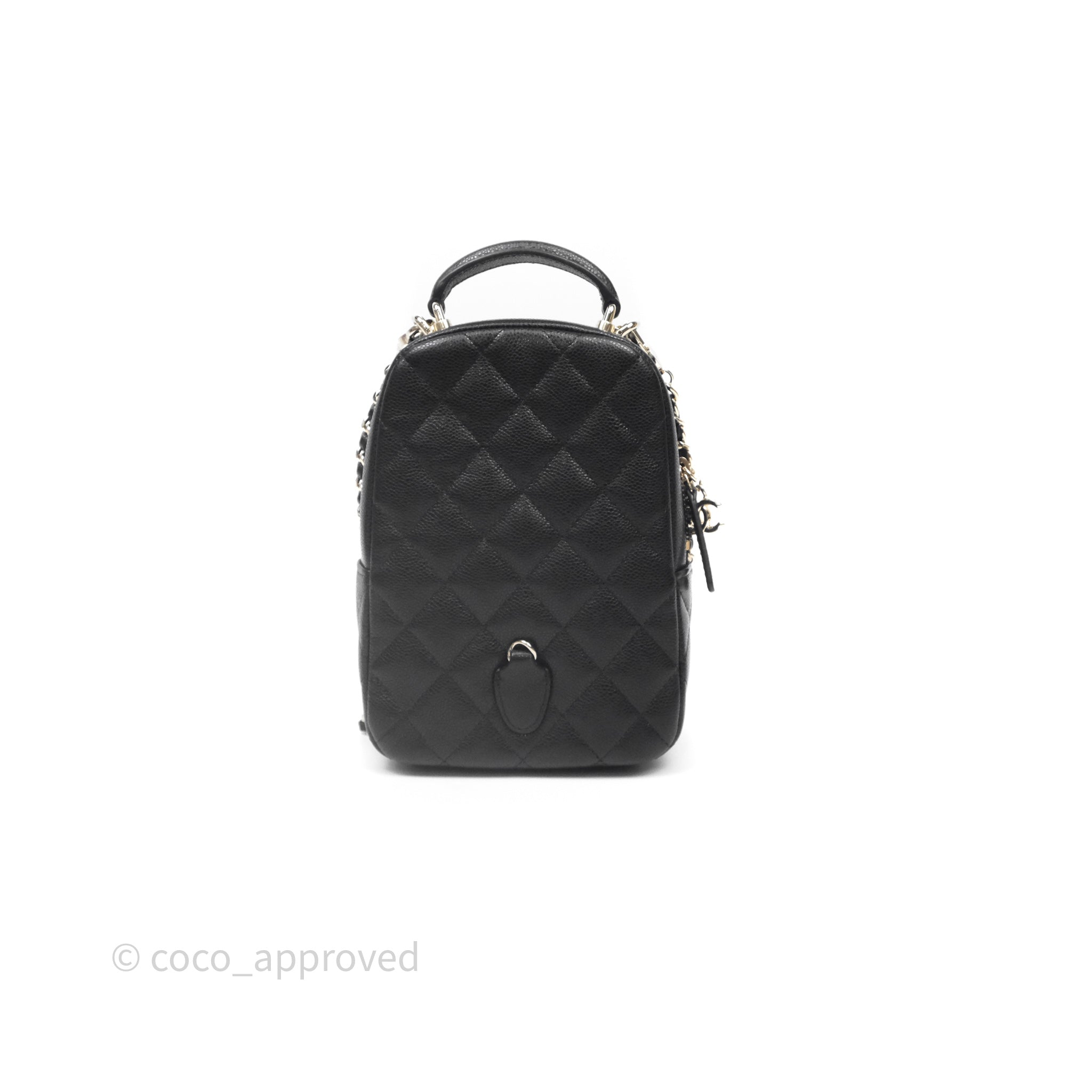 chanel mini backpack 2019 Chanel Classic Mini Backpack Black Caviar Light Gold Hardware – Coco Approved Studio