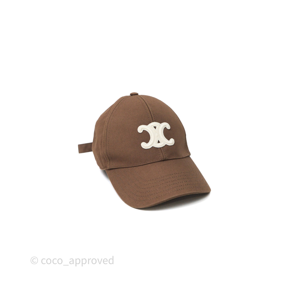 Celine Casquette Baseball Triomphe Cap Brown Size M – Coco