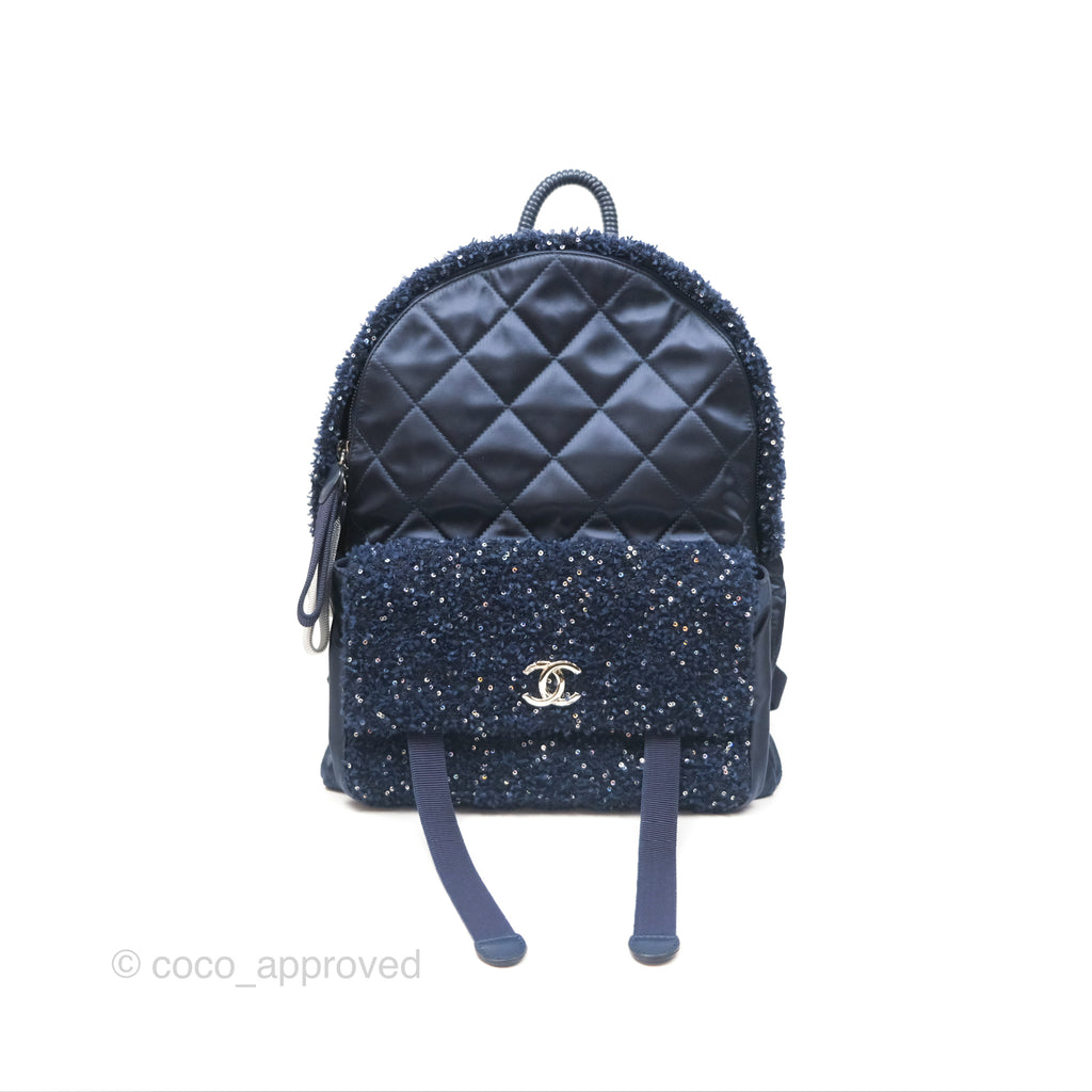 Chanel Astronaut Essentials Backpack Navy Tweed Nylon