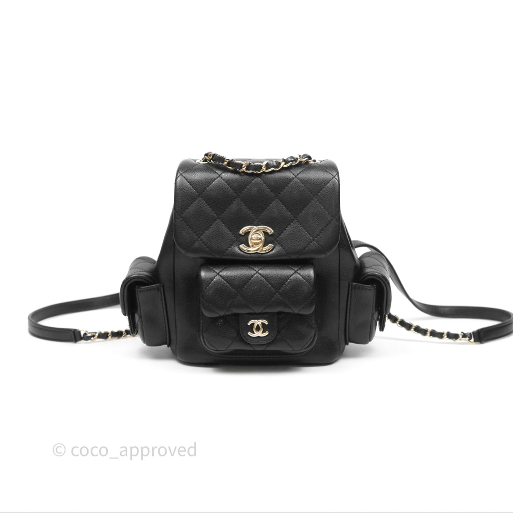 Chanel Small Duma Backpack Caviar Black Gold Hardware