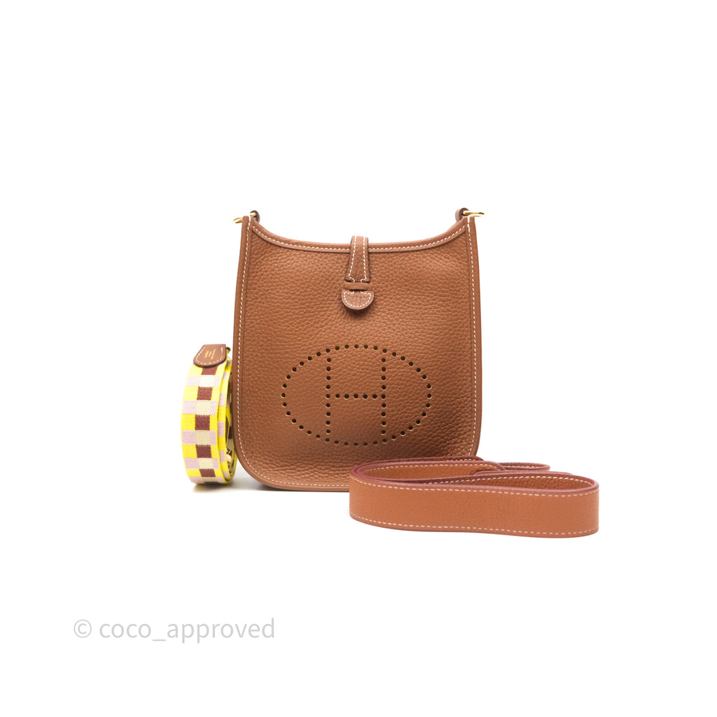 Hermès Mini Evelyne 16 Gold 37 Clemence Gold Hardware