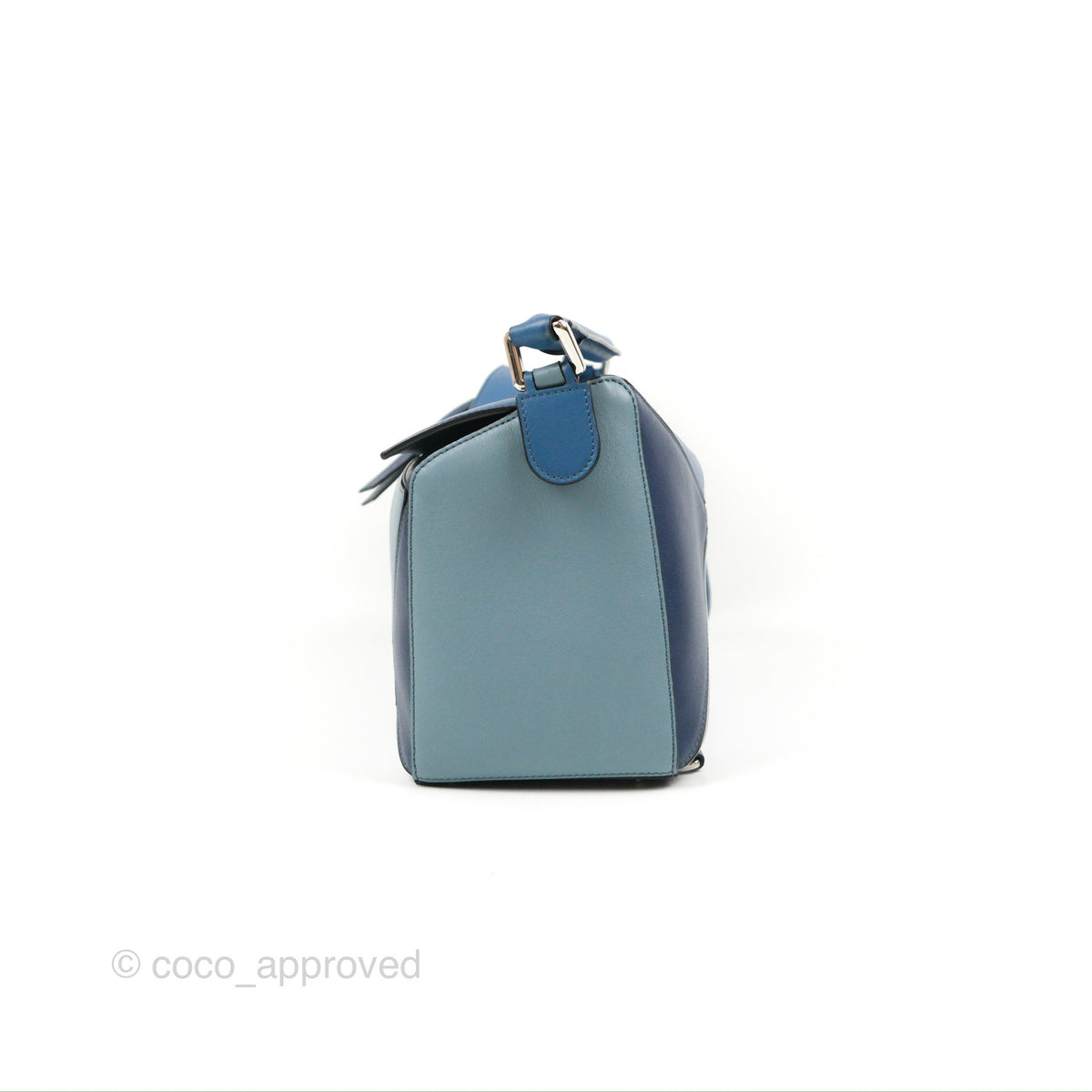 Loewe Puzzle Medium Blue Aqua Calfskin Silver Hardware – Coco Approved ...