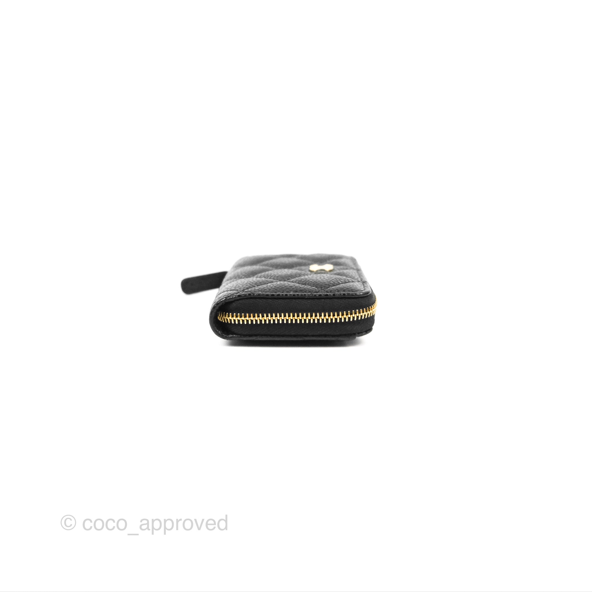Chanel Classic Quilted Zipped Coin Purse Black Caviar Gold Hardware – Coco  Approved Studio