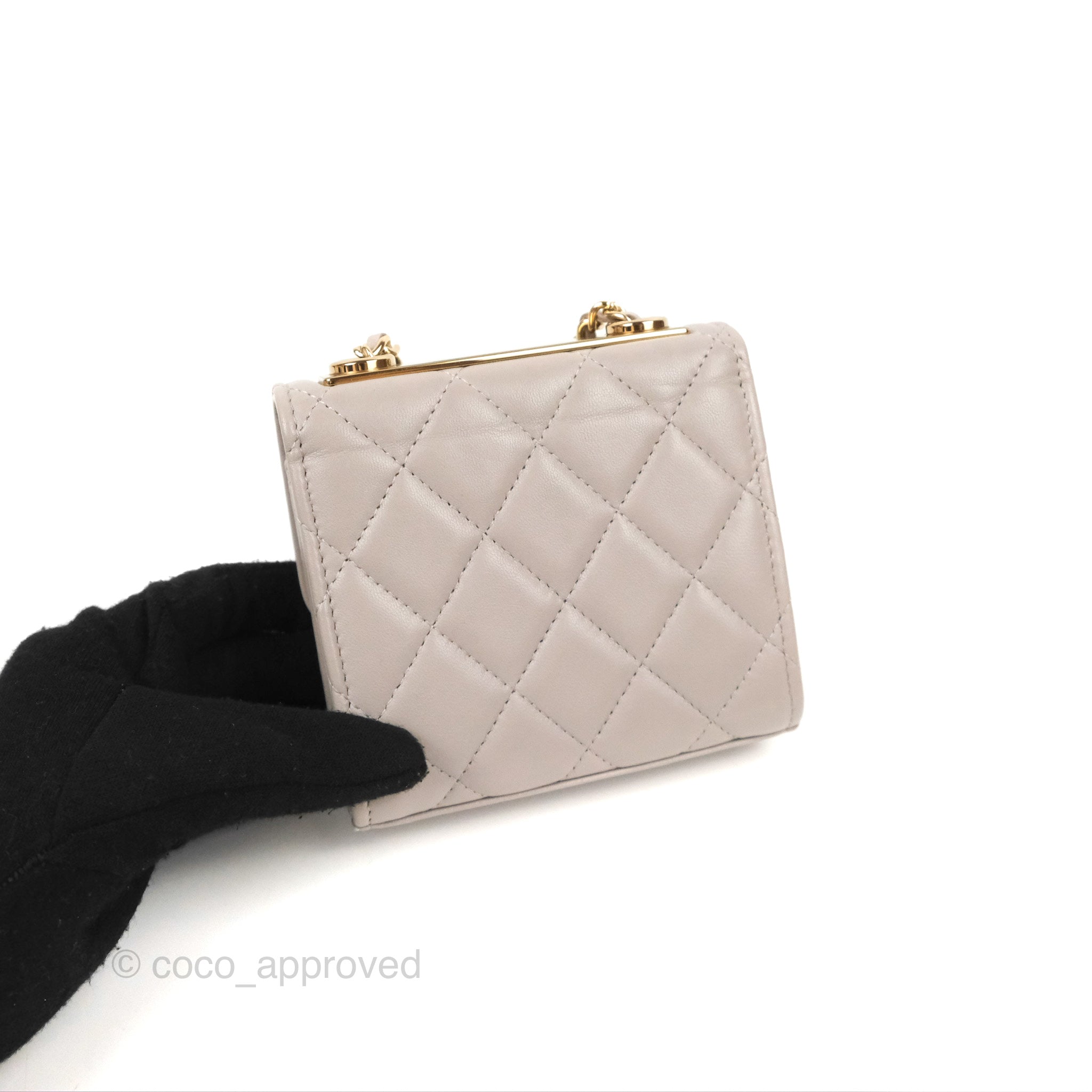 Chanel Mini Quilted Trendy CC Clutch With Chain Light Grey