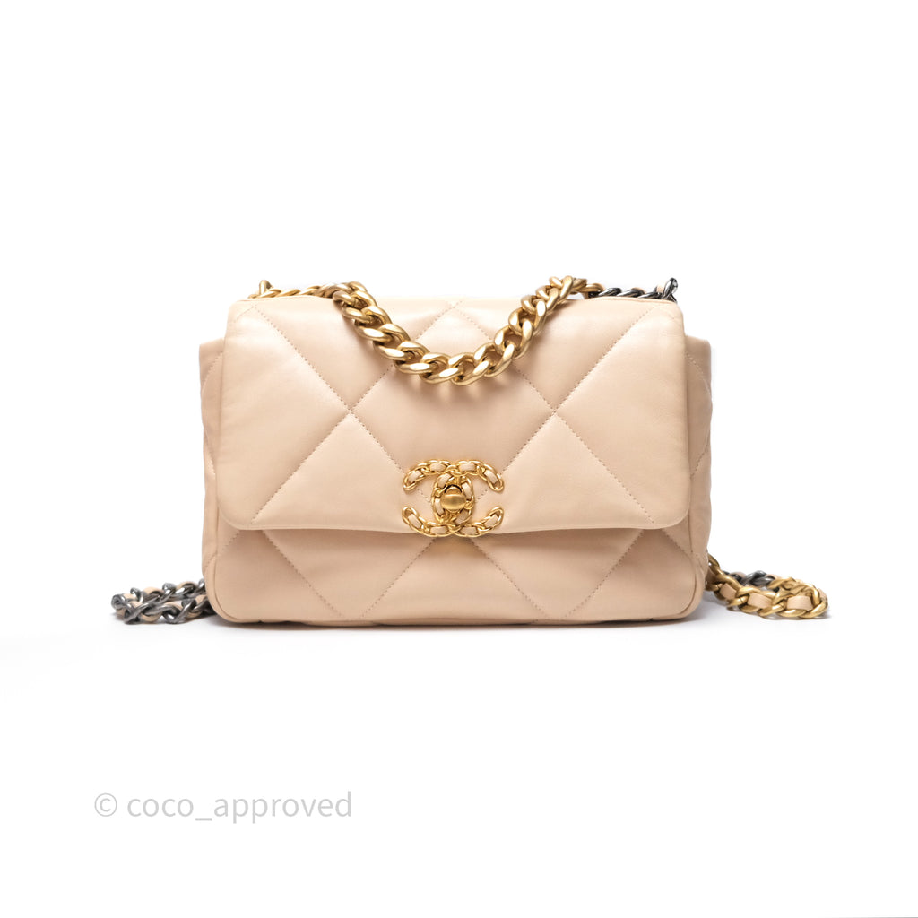 Chanel 19 Small Beige Mixed Hardware