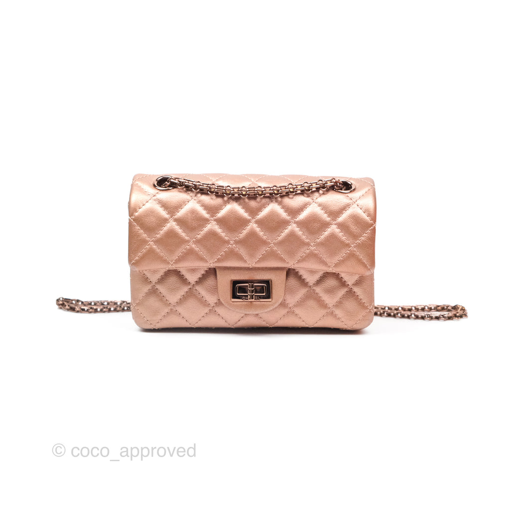 Chanel Mini Reissue 224 Copper Metallic Calfskin Rose Gold