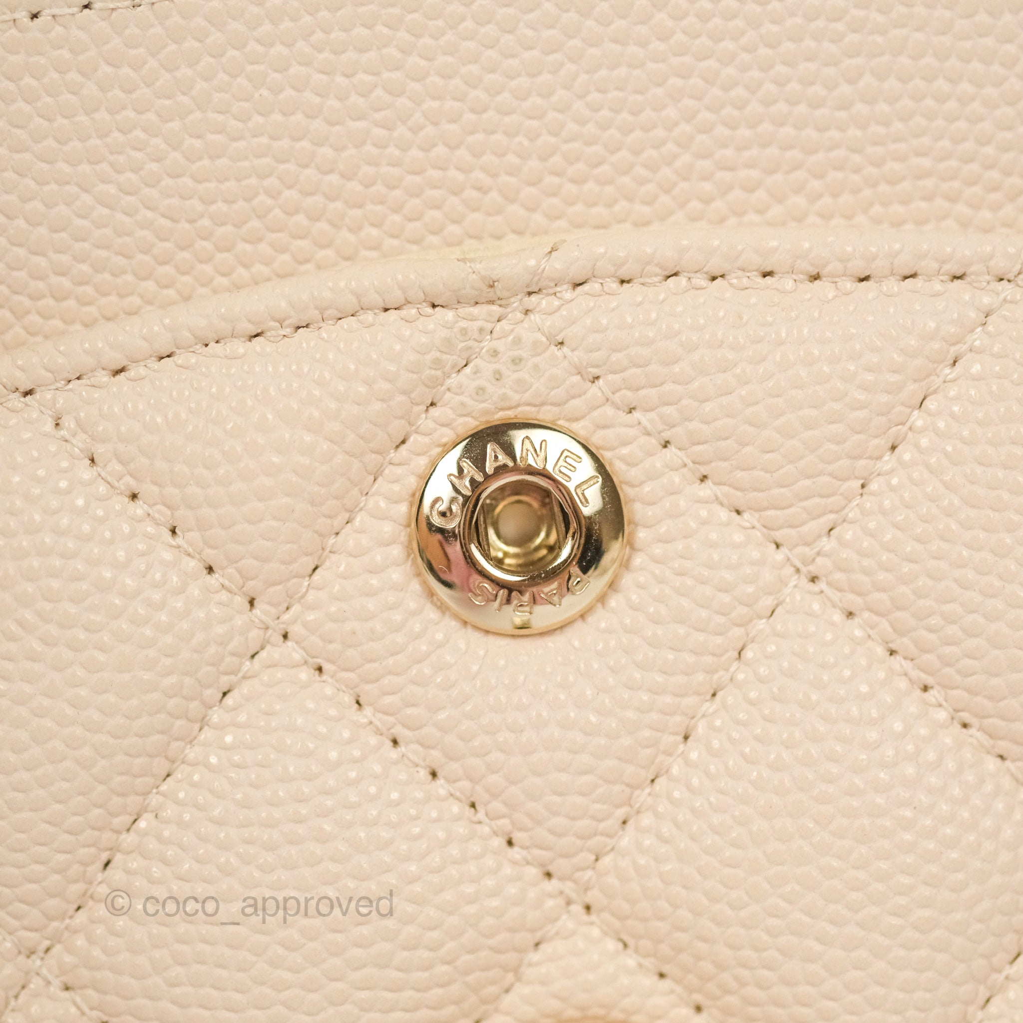 Chanel Small Classic Quilted Flap Light Ivory Beige Caviar Gold Hardwa –  Coco Approved Studio