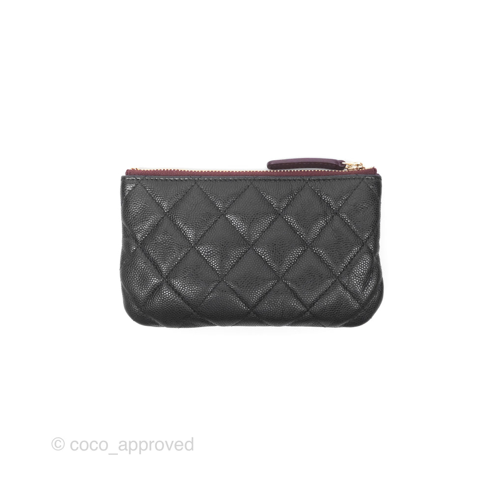 Chanel Quilted Mini O Case Black Caviar Gold Hardware