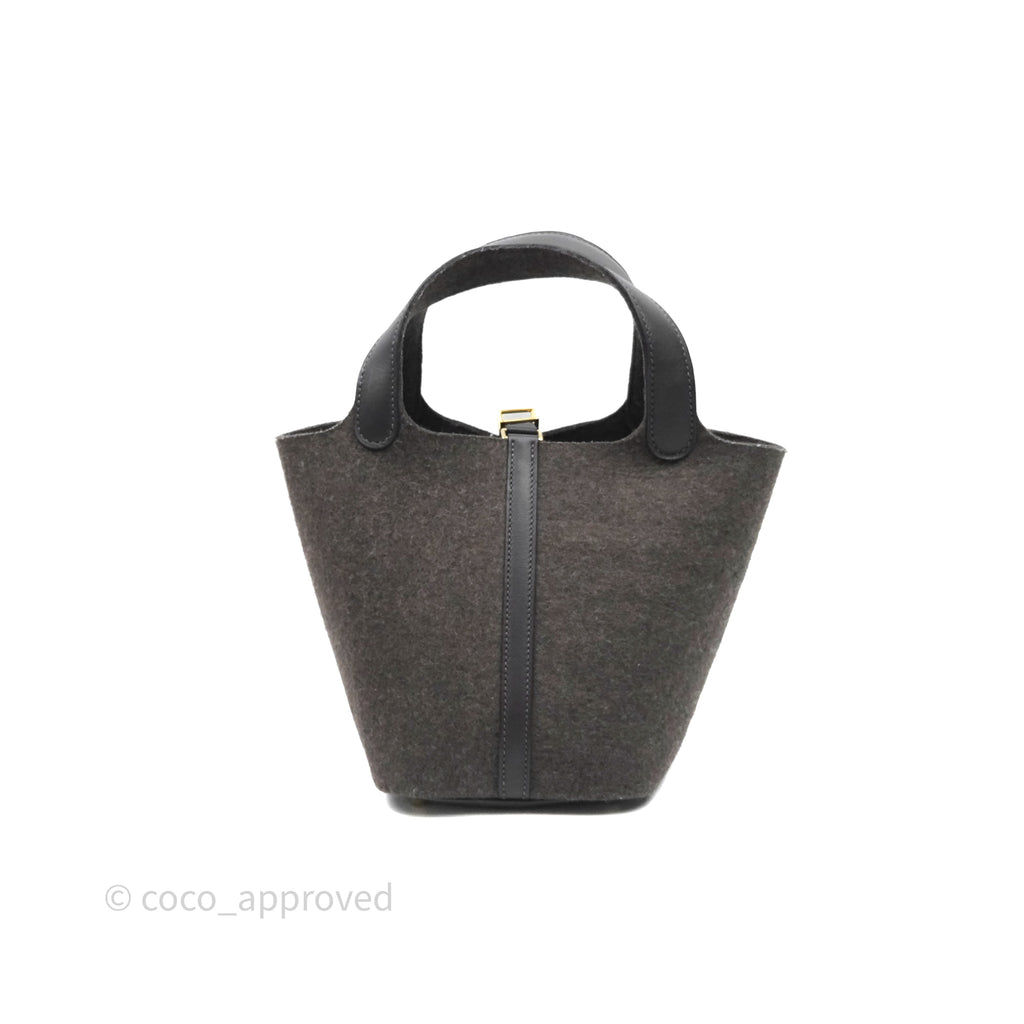 Hermès Picotin 18 Ebene 46 Wool Feutre Swift Gold Hardware