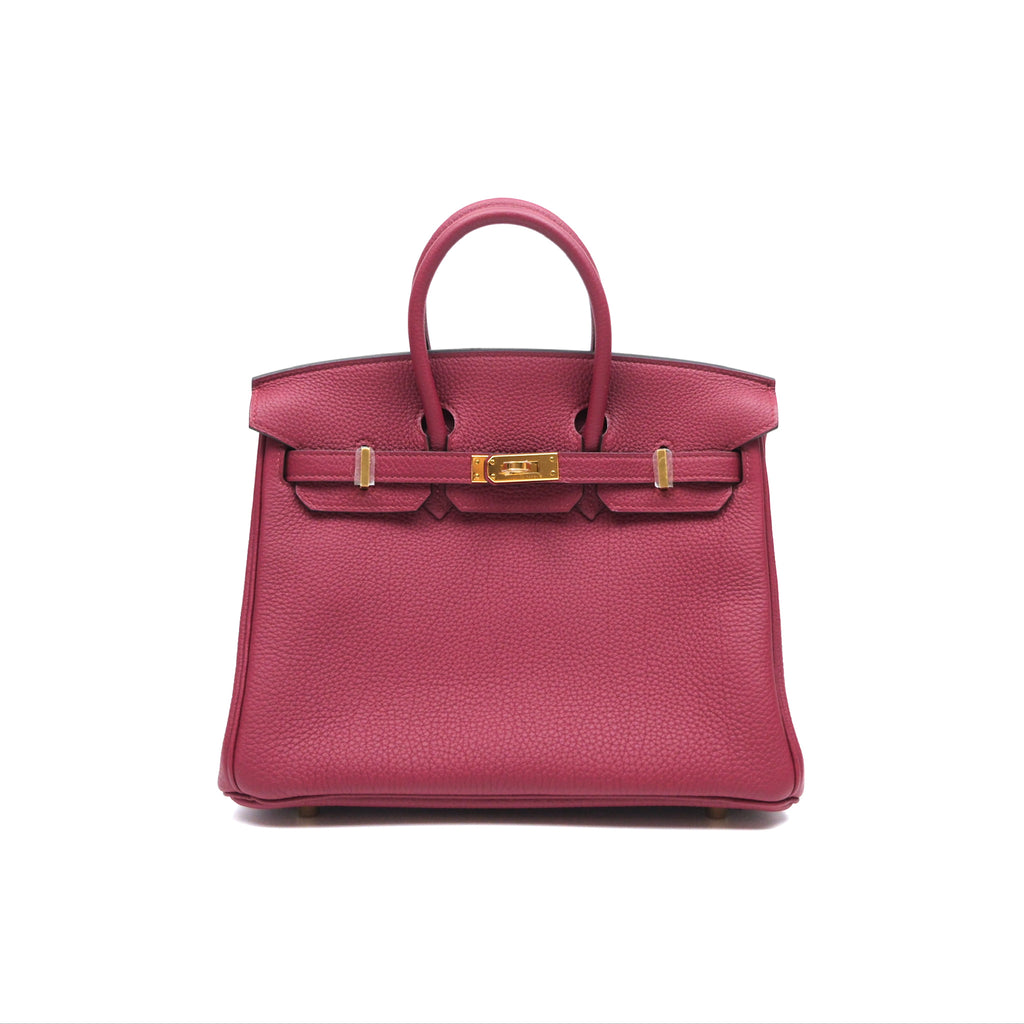 Hermès Birkin 25 Retourne Rouge Grenat K1 Togo Gold Hardware