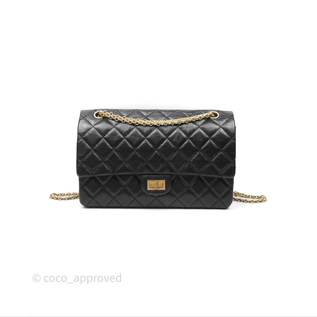 Chanel Quilted Reissue 226 Aged Calfskin Black Gold Hardware