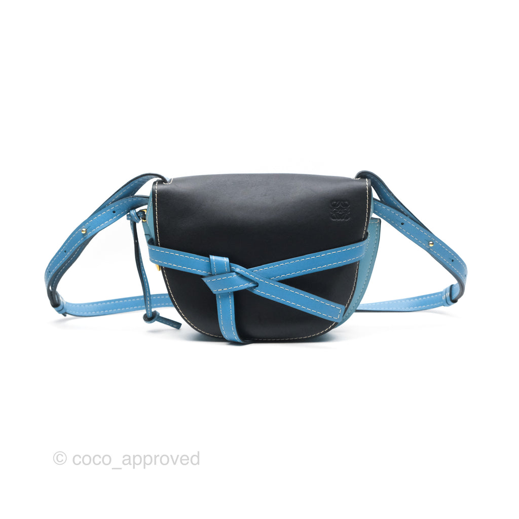 Loewe Small Gate Bag Smooth Calfskin in Black and Blue