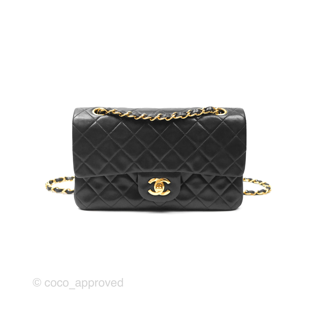 Chanel Classic Vintage Small Flap Black Lambskin 24K Gold Hardware