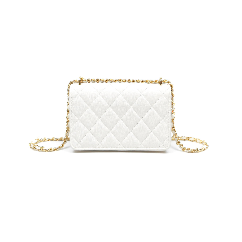 Chanel Mini WOC Bag Charm White Caviar Gold Hardware