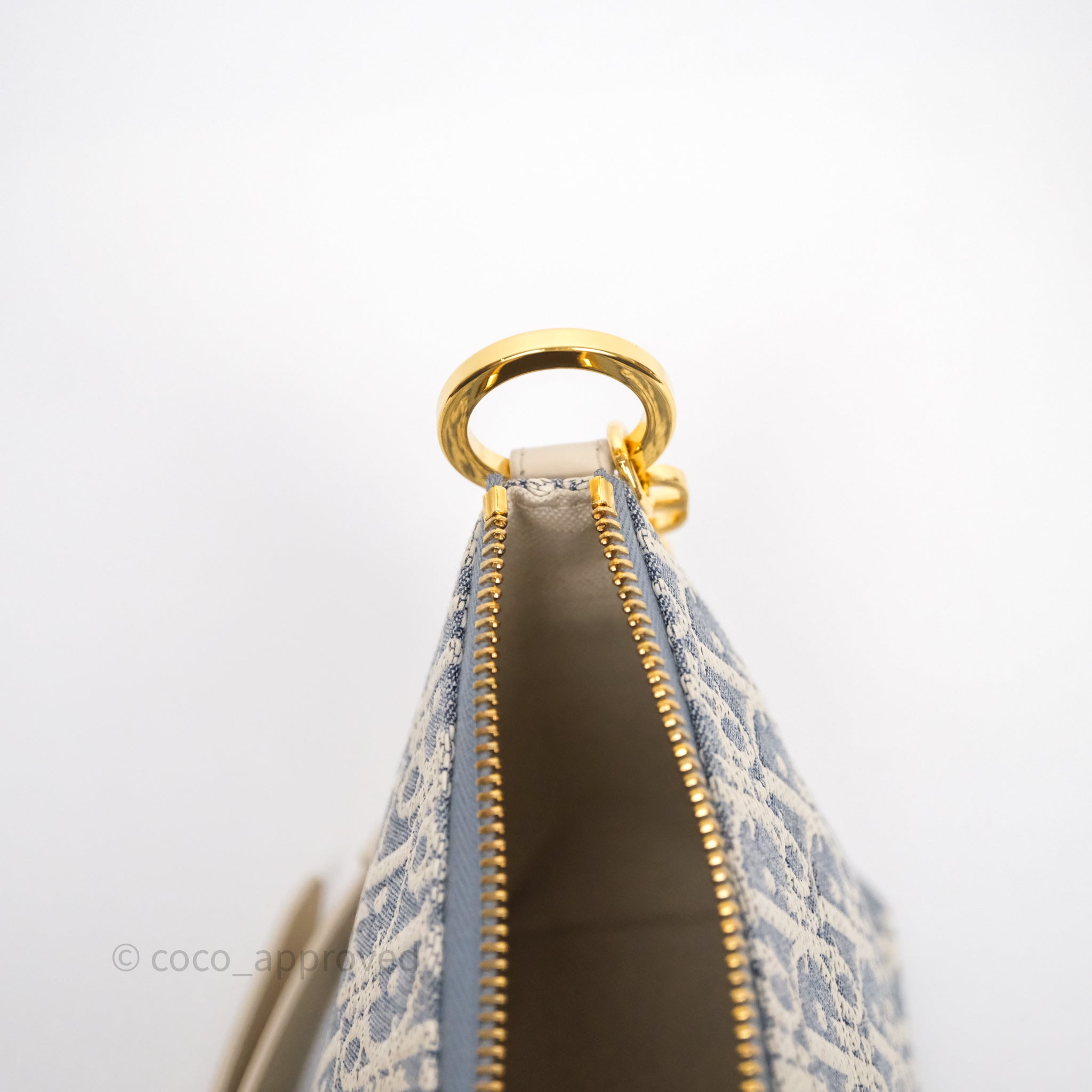 Christian Dior Diorstar Hobo Bag with Chain Blue Dior Oblique