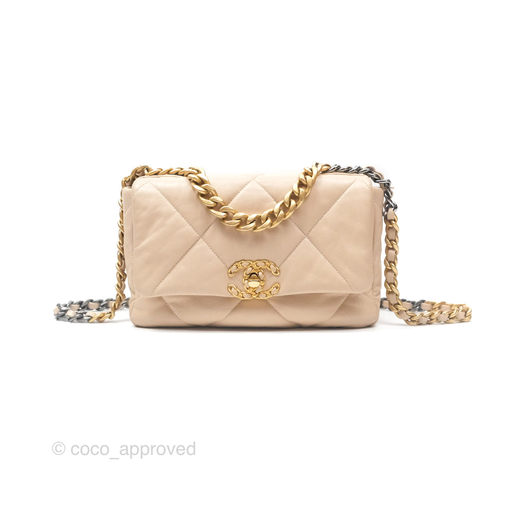 Chanel 19 Small Beige Mixed Hardware