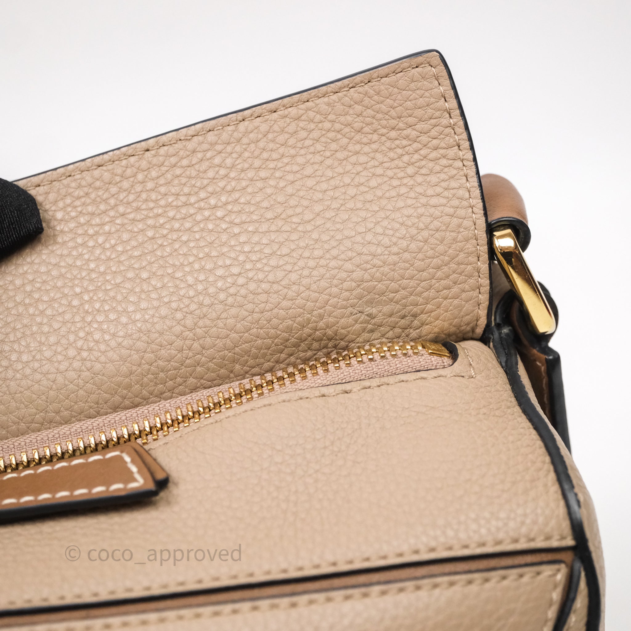 Loewe Small Puzzle Bag Sand Mink Grained Calfskin – Coco Approved