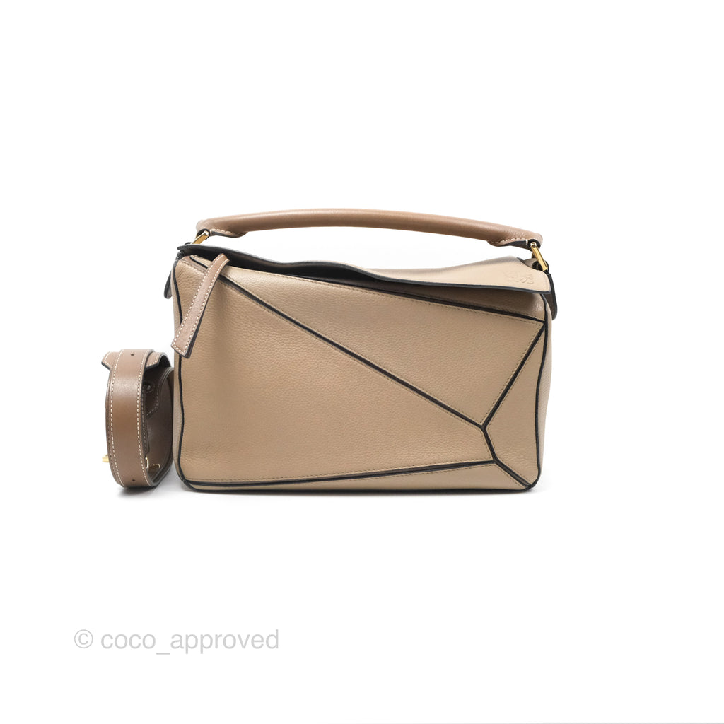 Loewe Medium Puzzle Bag Sand Mink Grained Calfskin