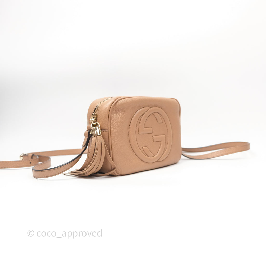 Gucci Small Soho Disco Bag Calfskin Beige