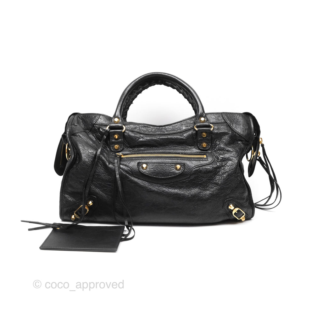 Balenciaga Classic City Bag Black Calfskin Gold Hardware