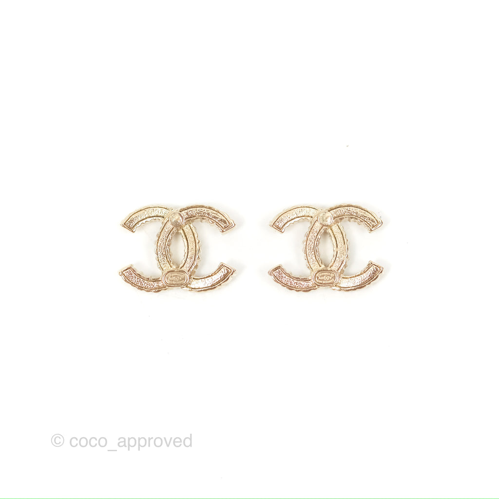 Chanel CC Earrings Rainbow Gold Tone 20V