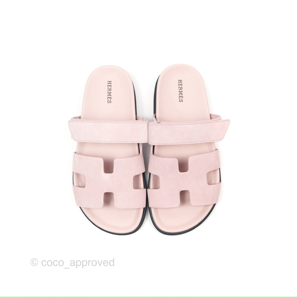 Hermès Chypre Sandals in Rose Porcelaine Size 37