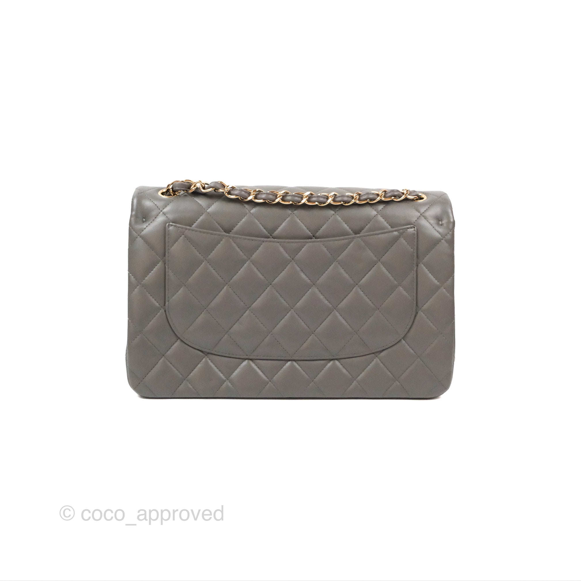 Chanel Jumbo Double Flap Dark Grey Lambskin Gold Hardware⁣⁣ – Coco Approved  Studio