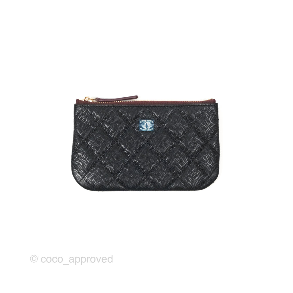 Chanel Quilted Mini O Case Black Caviar Gold Hardware