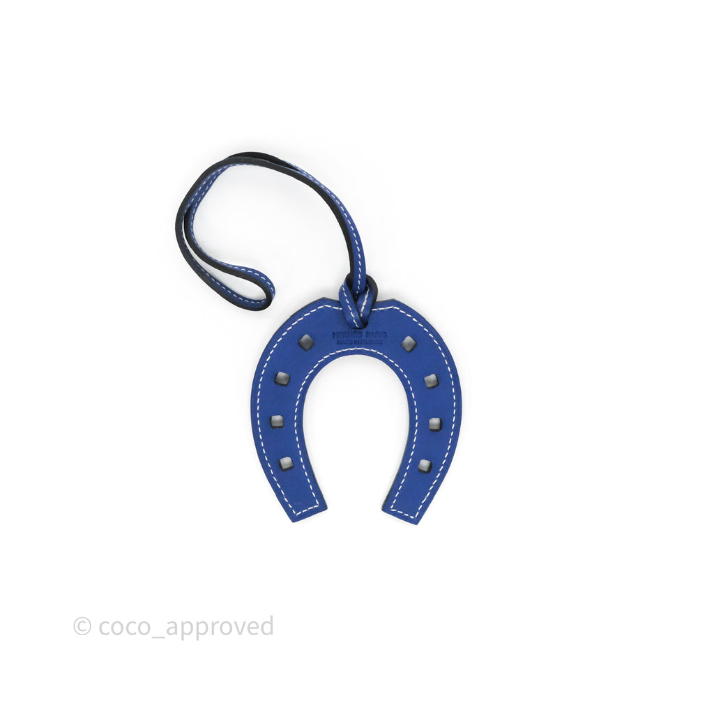 Hermès Paddock Horseshoe Bag Charm 7T Bleu Électrique Swift