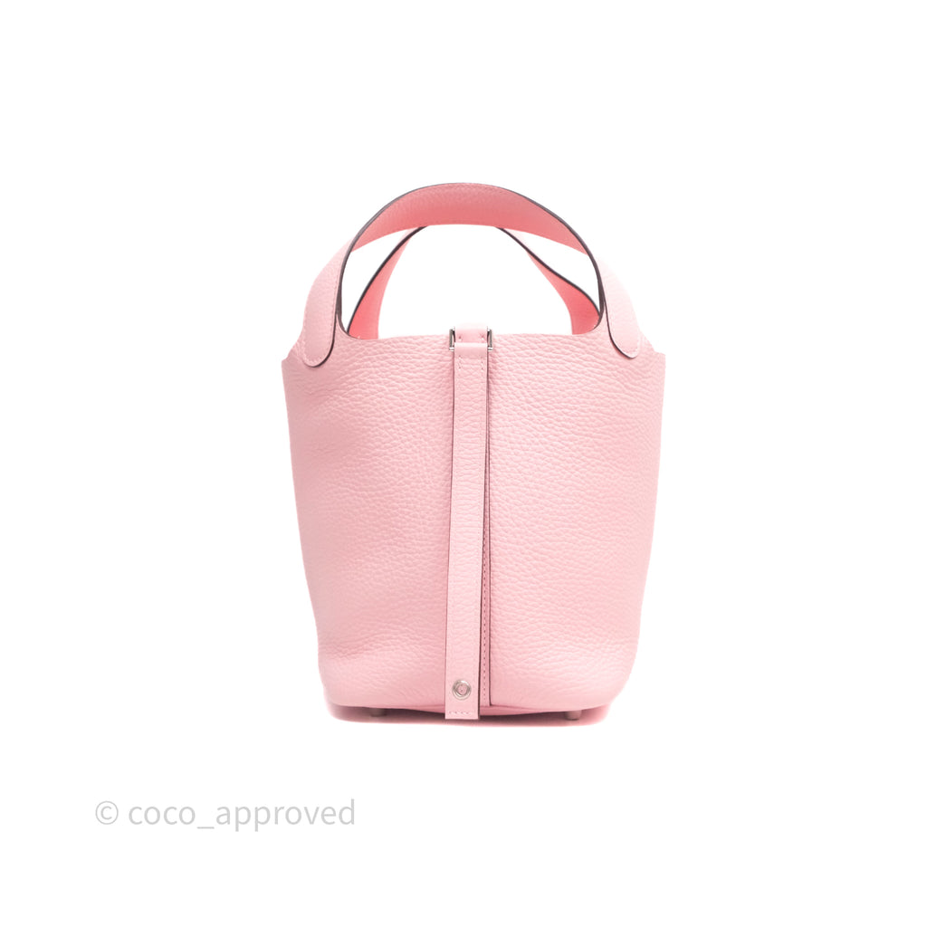 Hermès Picotin 18 Rose Sakura Clemence Palladium Hardware