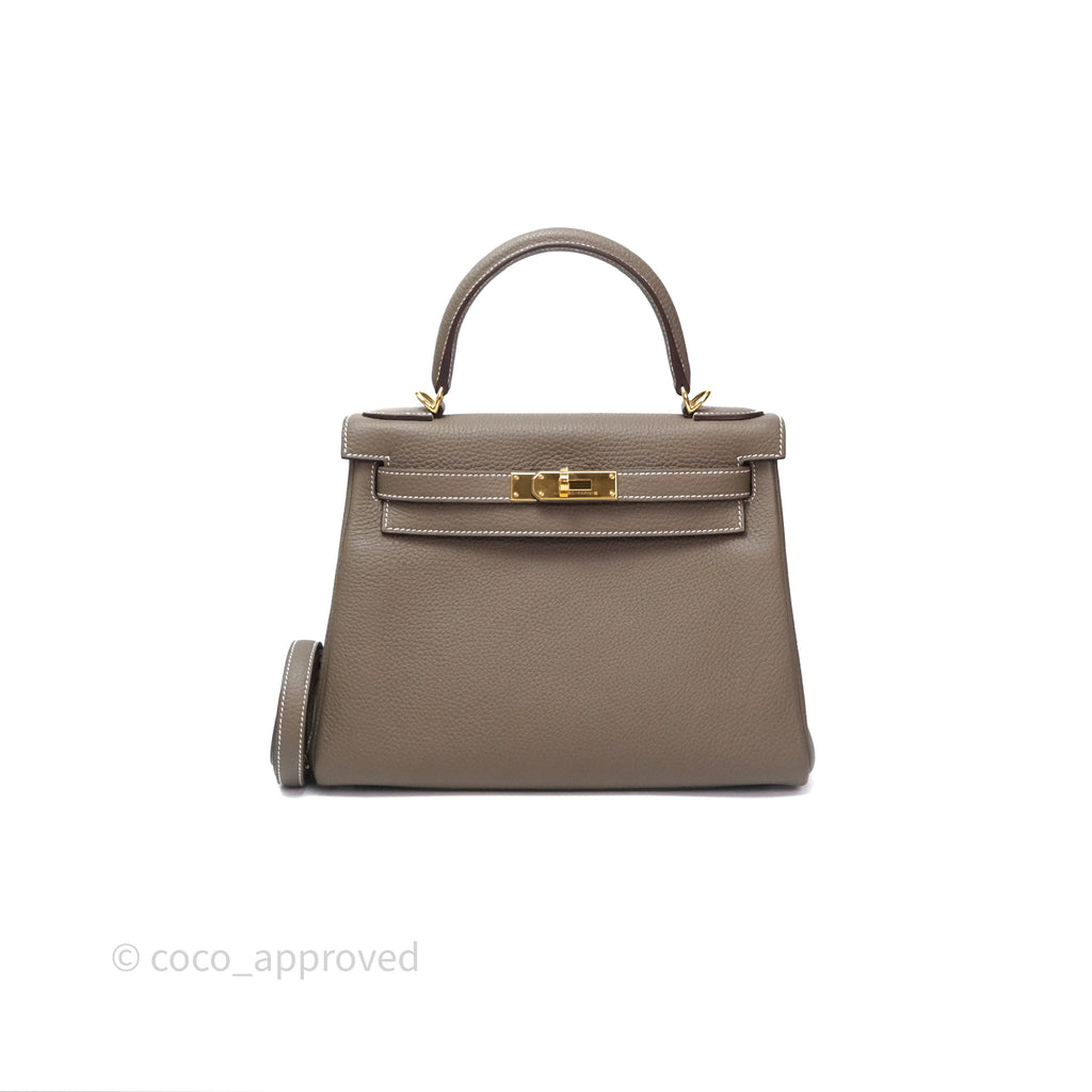 Hermès Kelly II 28 Retourne Etoupe 18 Clemence Gold Hardware