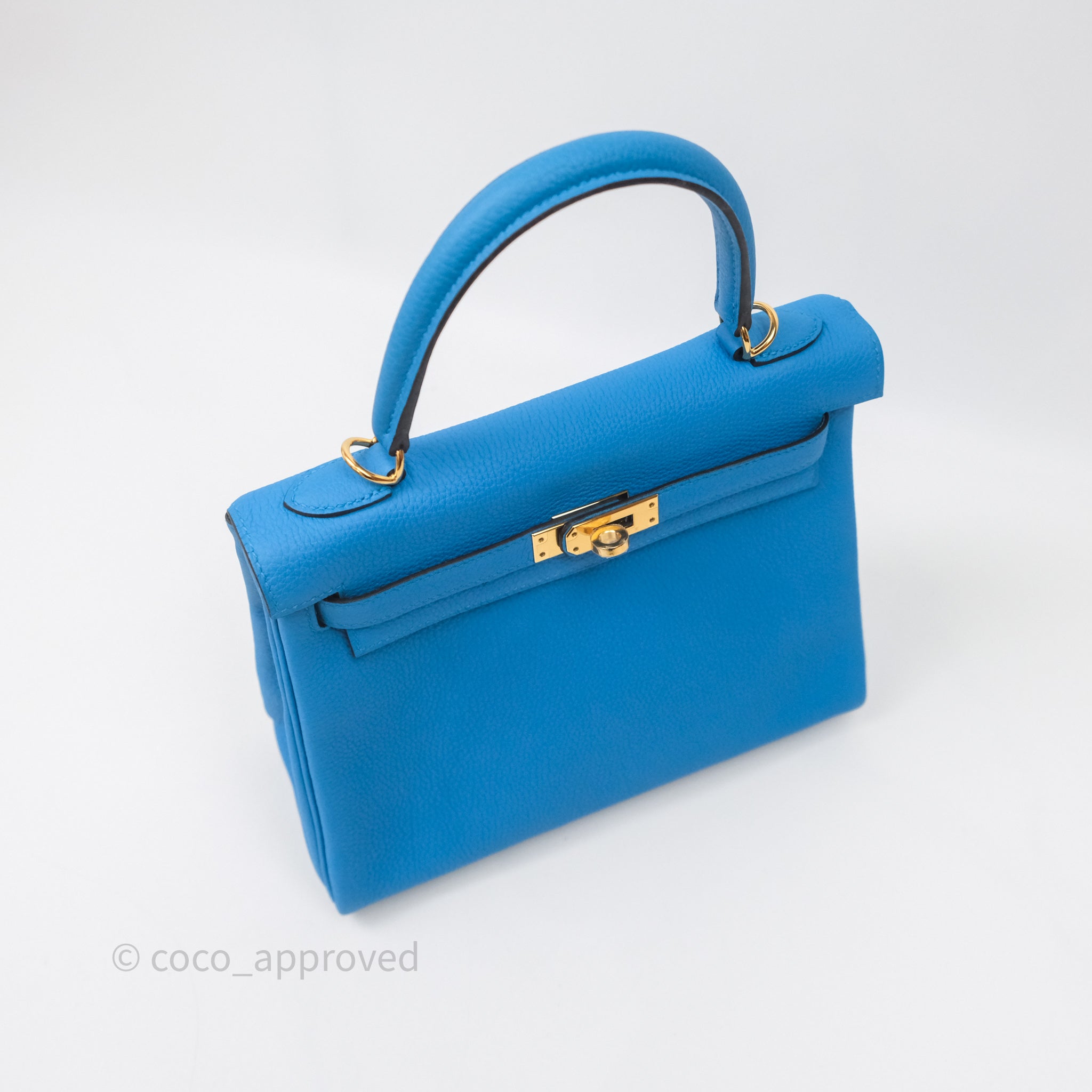 DM/Email To Purchase - Hermès Kelly 25 Bleu Zanzibar B3 Retourne
