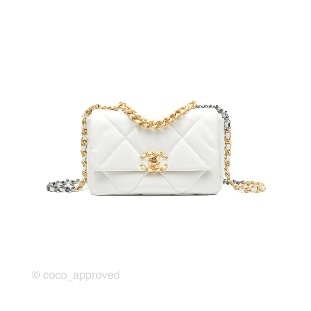 Chanel 19 Small Off White Mixed Hardware