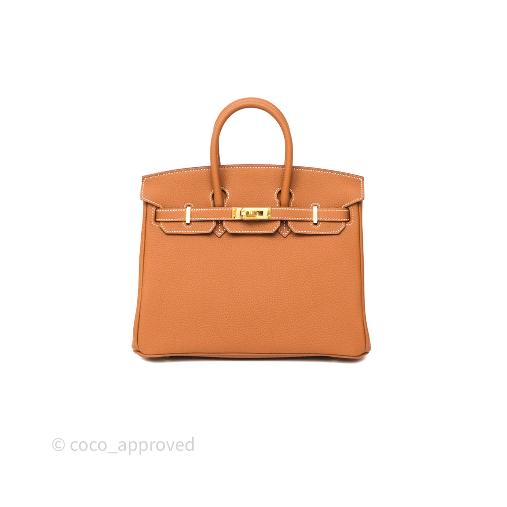 Hermes Birkin 25 Retourne Gold 37 Togo Gold Hardware