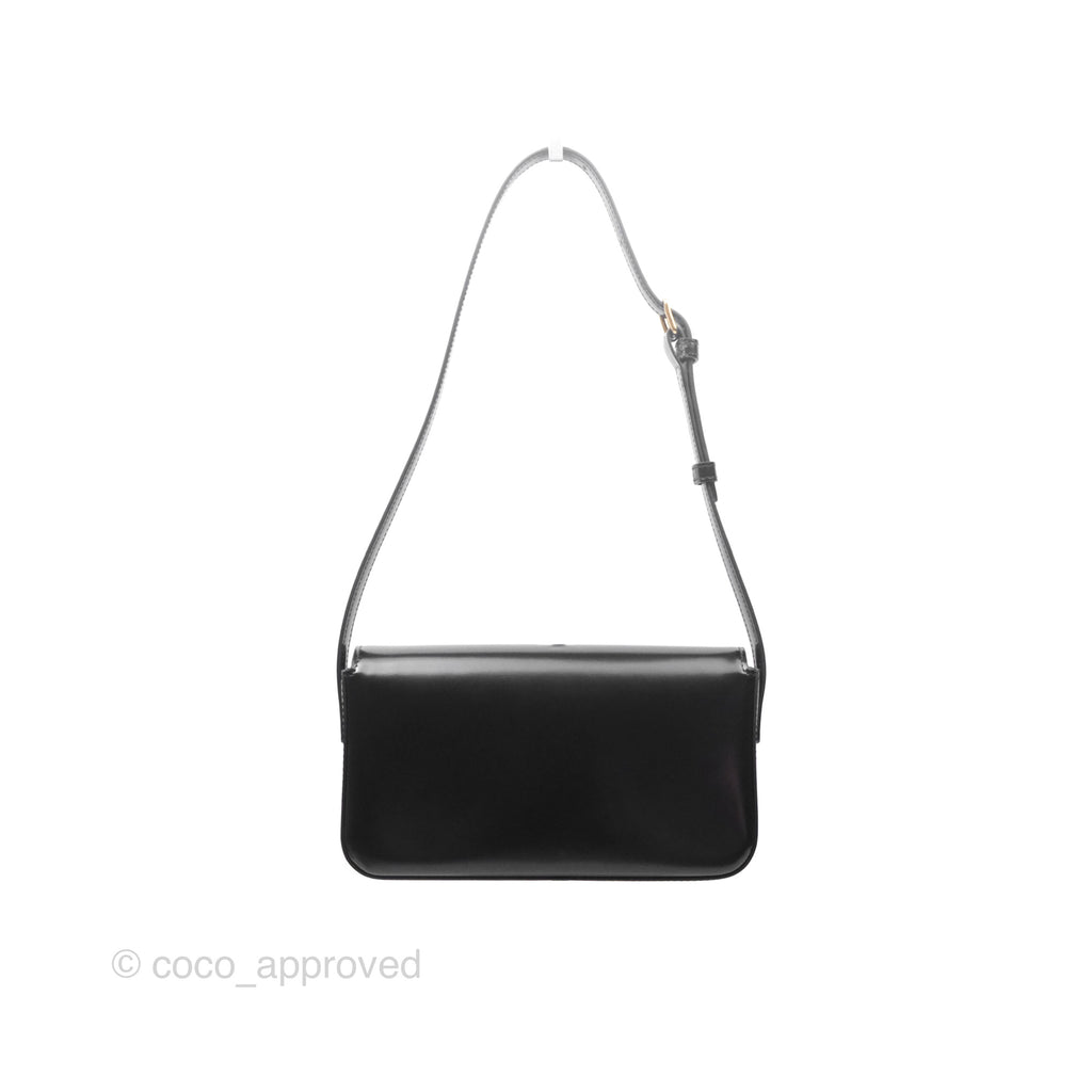 Celine Triomphe Shoulder Bag Black Calfskin