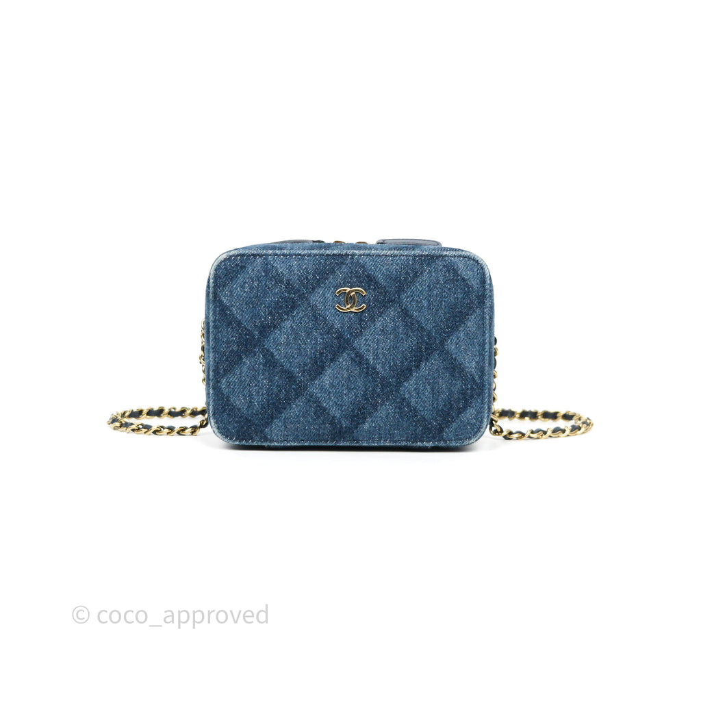Chanel Camera Bag Quilted Denim Gold Hardware