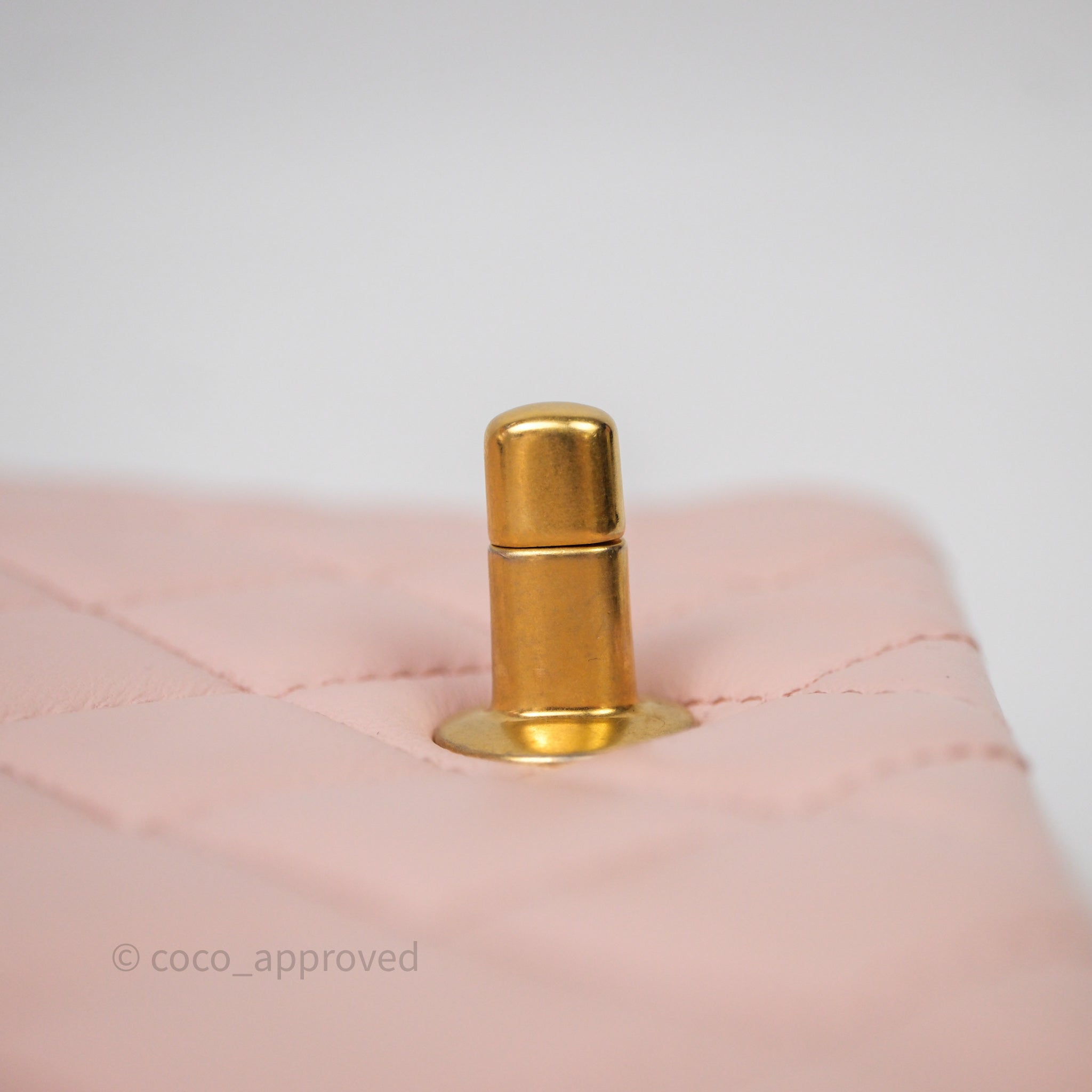 Chanel Pearl Crush Mini Square Quilted Pink Lambskin Aged Gold
