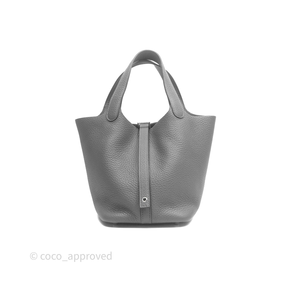 Hermès Picotin 18 Etain 8F Clemence Palladium Hardware