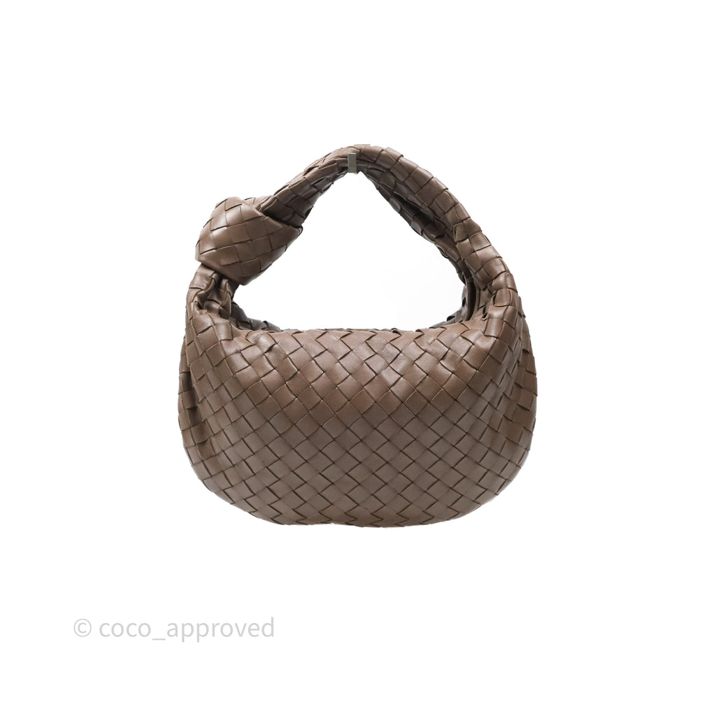 Bottega Veneta Small Jodie Bag Intrecciato Brown Lambskin Gold Hardware