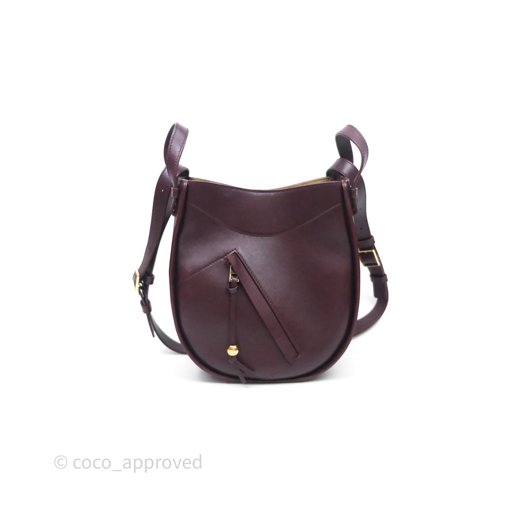 Loewe Hammock Slice Dark Red Bag Gold Hardware